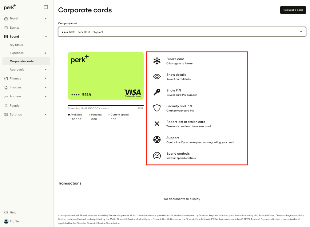 Perk Card features Help center