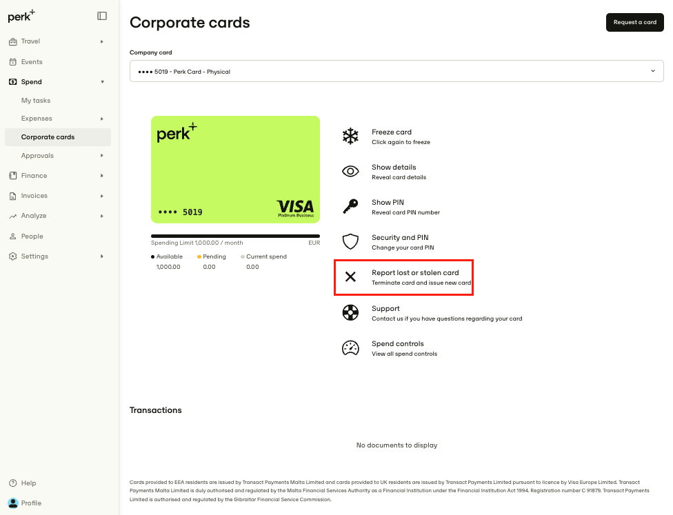 Report your Perk Card as lost or stolen Help center