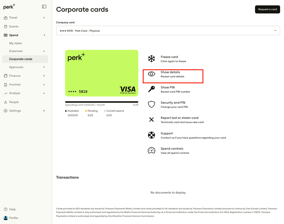 View my Perk Card details Help center